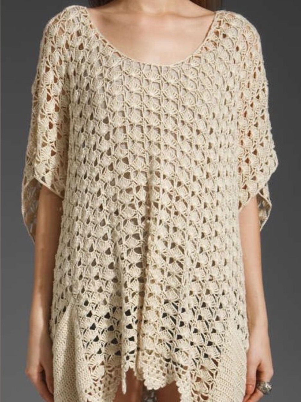 One Teaspoon Crochet Stitch Tunic Top With Pockets